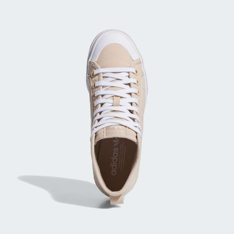 adidas Women's Nizza Platform Mid Magic Beige / Wonder White IG5059 Size UK 7.5 (SA 7.5)