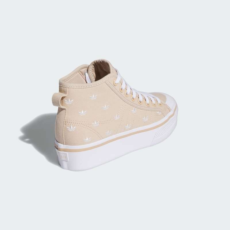 adidas Women's Nizza Platform Mid Magic Beige / Wonder White IG5059 Size UK 7.5 (SA 7.5)