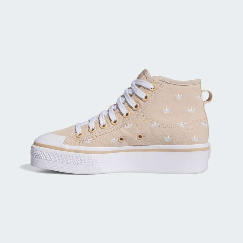 adidas Women's Nizza Platform Mid Magic Beige / Wonder White IG5059 Size UK 7.5 (SA 7.5)