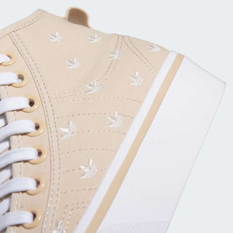 adidas Women's Nizza Platform Mid Magic Beige / Wonder White IG5059 Size UK 7.5 (SA 7.5)