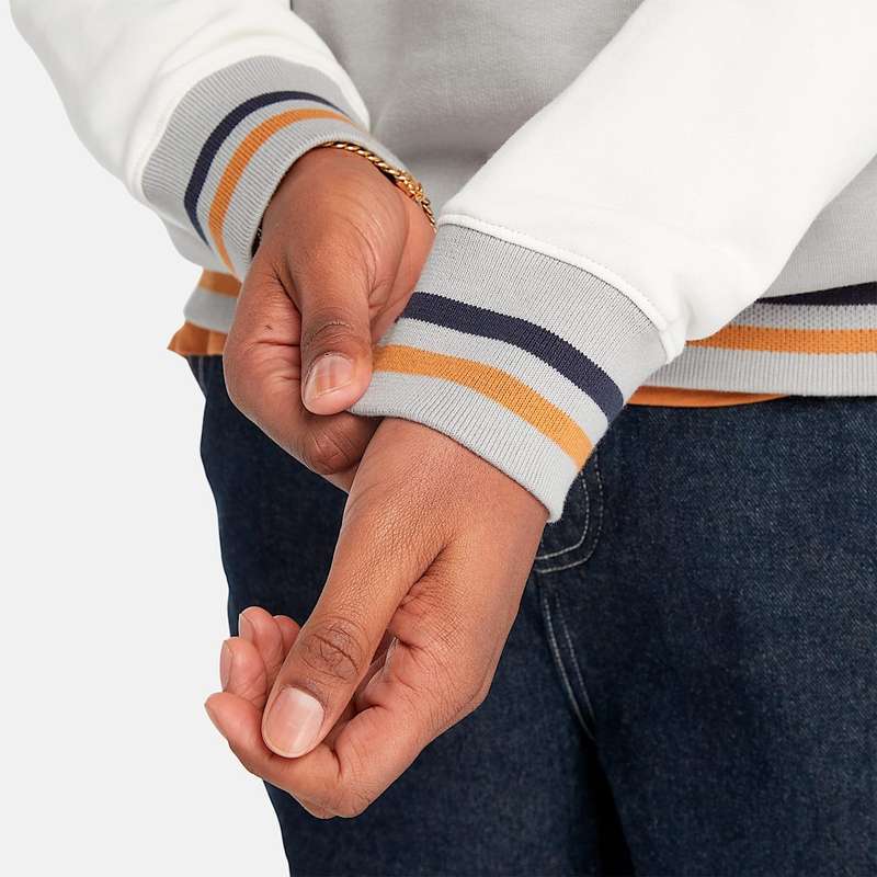 TIMBERLAND Men`s Back to School Graphic Hoodie Vintage White/Griffin TB0A6765 Size Large