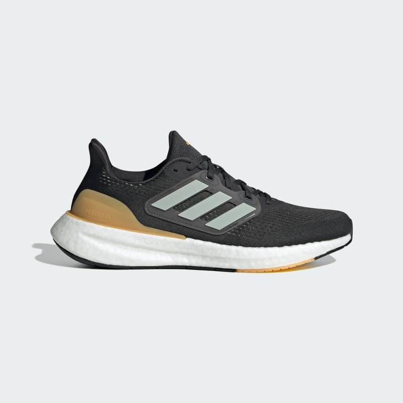 adidas Men`s Pureboost 23 Carbon / Wonder Silver / Yellow IF2369 Size UK 7/8/9.5 (SA 7/8/9.5)