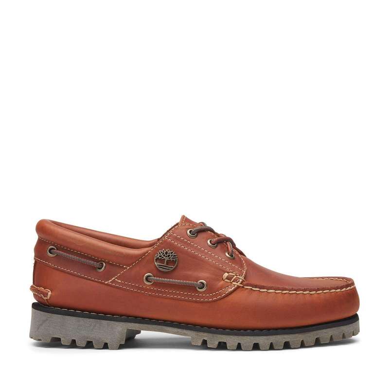 TIMBERLAND Men`s Boat Shoe Medium Orange Full Grain TB0A2PDQEJD
