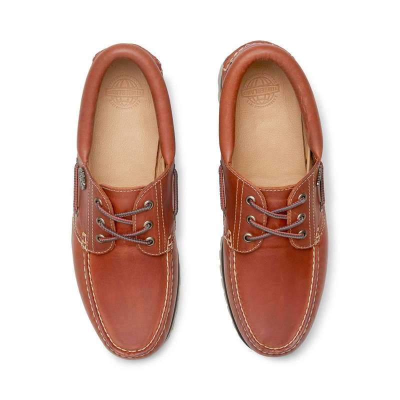 TIMBERLAND Men`s Boat Shoe Medium Orange Full Grain TB0A2PDQEJD