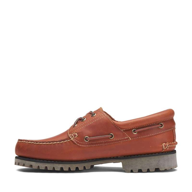 TIMBERLAND Men`s Boat Shoe Medium Orange Full Grain TB0A2PDQEJD