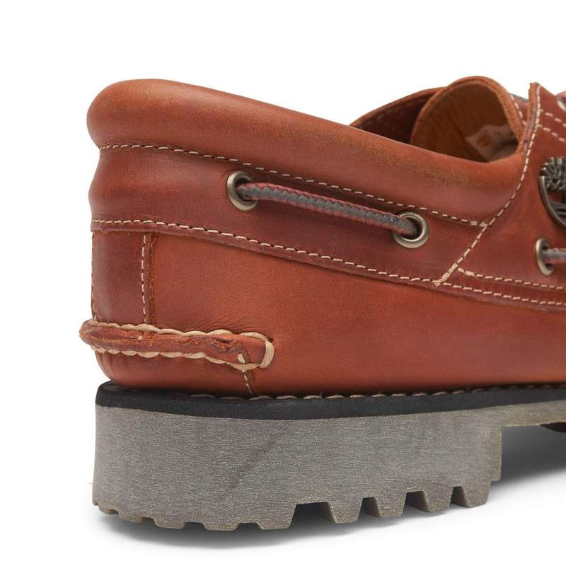 TIMBERLAND Men`s Boat Shoe Medium Orange Full Grain TB0A2PDQEJD