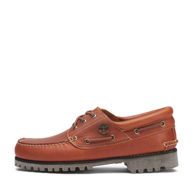 TIMBERLAND Men`s Boat Shoe Medium Orange Full Grain TB0A2PDQEJD