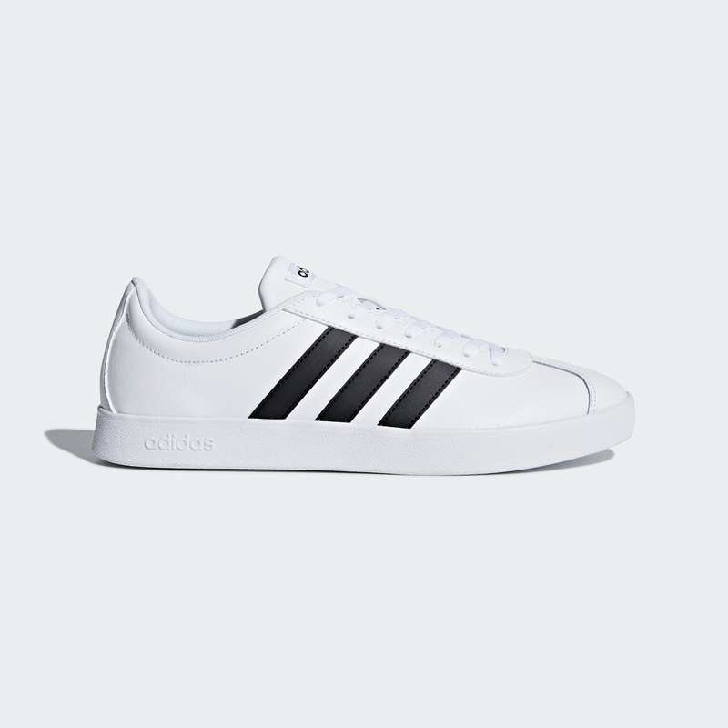 adidas Men`s VL Court 2.0 Cloud White / Core Black DA9868 Size UK 10 (SA 10)