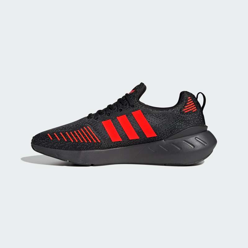 adidas Men`s Swift Run 22 Core Black / Solar Red / Grey Five HP2825 Size UK 10 (SA 10)