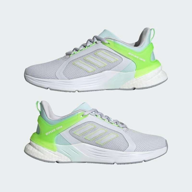 adidas Women's Response Super 2.0 Dash Grey / Cloud White / Signal Green H02020 Size UK 5 (SA 5)