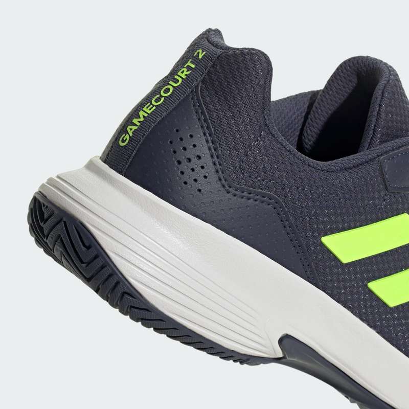 adidas Men`s GameCourt 2.0 Shadow Navy/ Lucid Lemon/ White IE0854 Size UK 11 (SA 11)