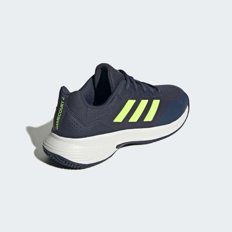 adidas Men`s GameCourt 2.0 Shadow Navy/ Lucid Lemon/ White IE0854 Size UK 11 (SA 11)