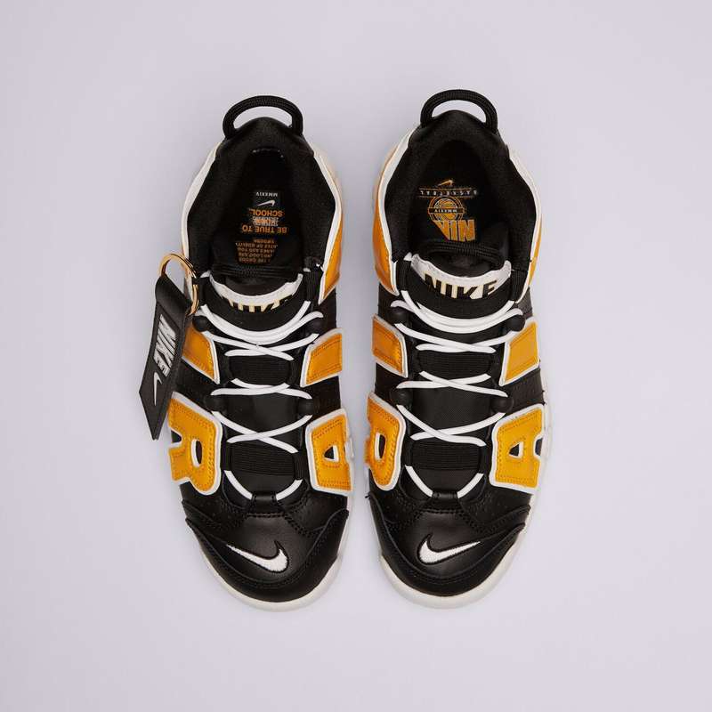 Nike AIR Kids YOUTH UNISEX MORE UPTEMPO Black/ Uni Gold FN0262 001 Size UK 6 (SA 6)