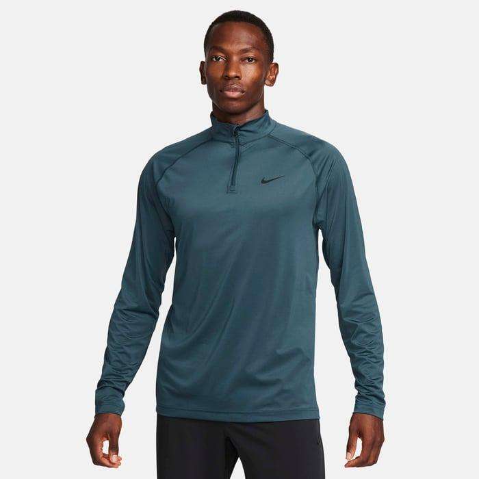 Nike Men's Dri-FIT 1/4-zip Fitness Top Deep Jungle/Black DV9811 328 Size Medium