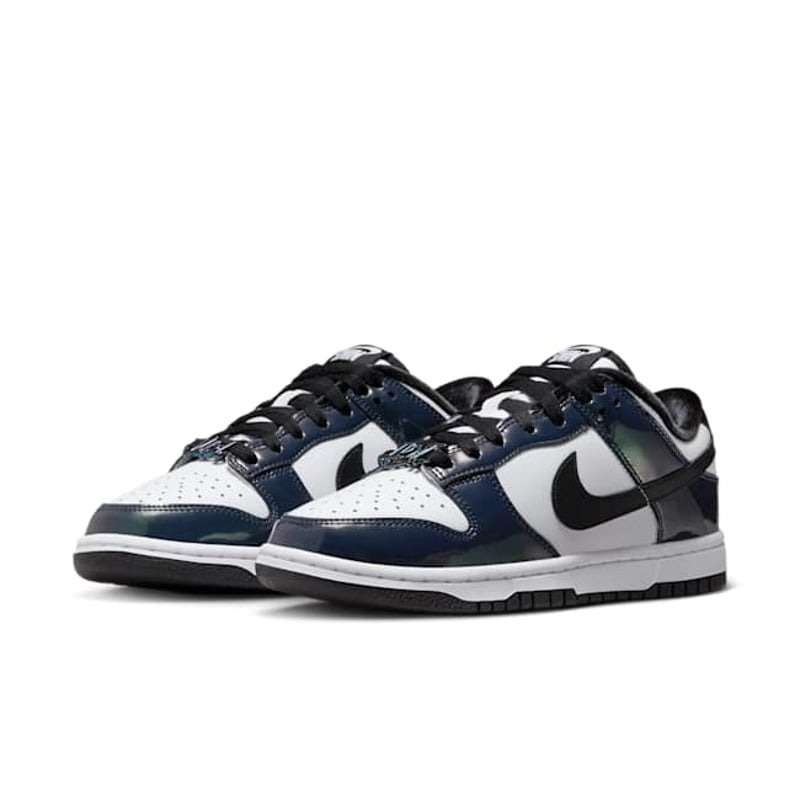 Nike UNISEX Dunk Low Special Edition "Just Do It Iridescent" Black/White FQ8143 001 Size UK 8 (SA 8)