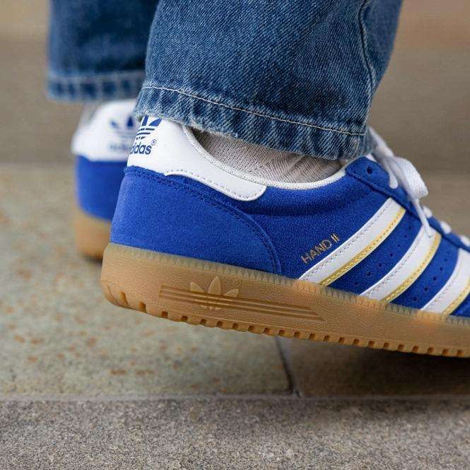 adidas Men`s HAND 2 Semi Lucid Blue/ White/ Mate Gold ID2115 Size UK 10.5 (SA 10.5)