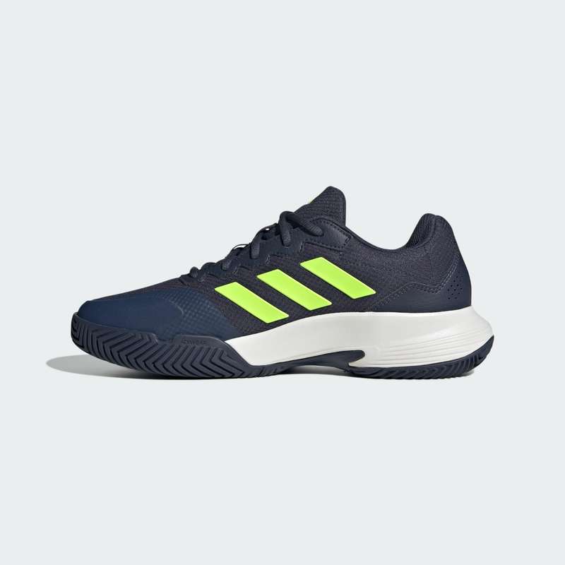 adidas Men`s GameCourt 2.0 Shadow Navy/ Lucid Lemon/ White IE0854 Size UK 11 (SA 11)