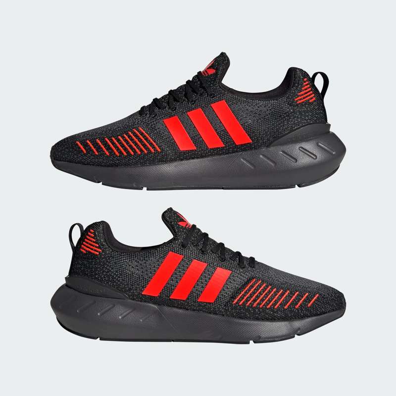 adidas Men`s Swift Run 22 Core Black / Solar Red / Grey Five HP2825 Size UK 10 (SA 10)