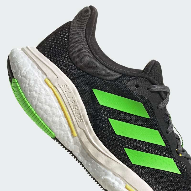 adidas Men`s SOLARGLIDE 5 Core Black / Solar Green / Beam Yellow GX6703 Size UK 7 (SA 7)
