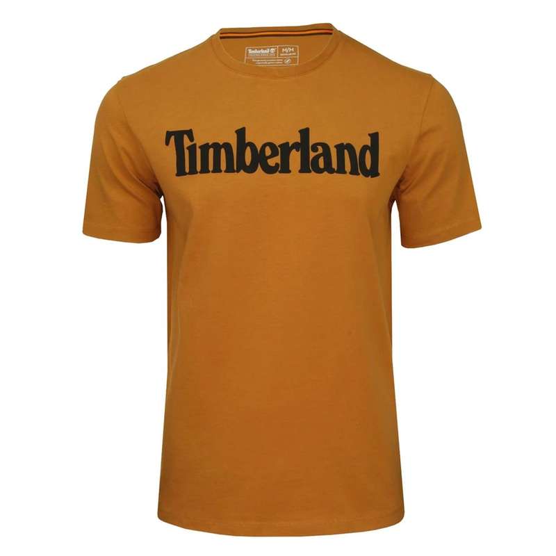 TIMBERLAND Men`s Northwood TFO Wordmark Logo Short Sleeve Tee Wheat TB0A5RB6 Size Large