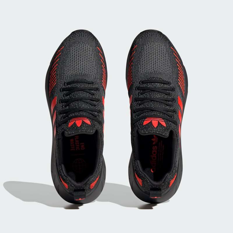adidas Men`s Swift Run 22 Core Black / Solar Red / Grey Five HP2825 Size UK 10 (SA 10)