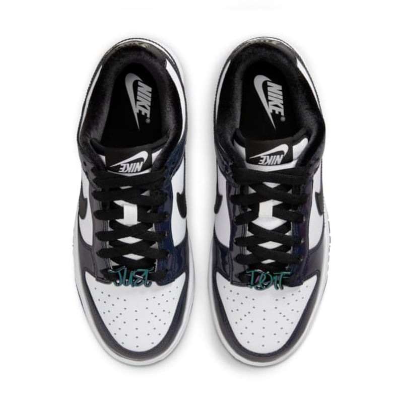 Nike UNISEX Dunk Low Special Edition "Just Do It Iridescent" Black/White FQ8143 001 Size UK 8 (SA 8)