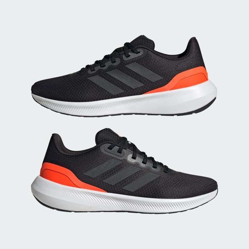 adidas Men`s Runfalcon 3.0 Core Black/ Carbon/ Solar Red HP7550 Size UK 11 (SA 11)