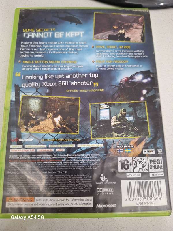 **CLEARANCE SALE** Blacksite (XBOX 360) - NEXT BUSINESS DAY SHIPPING!