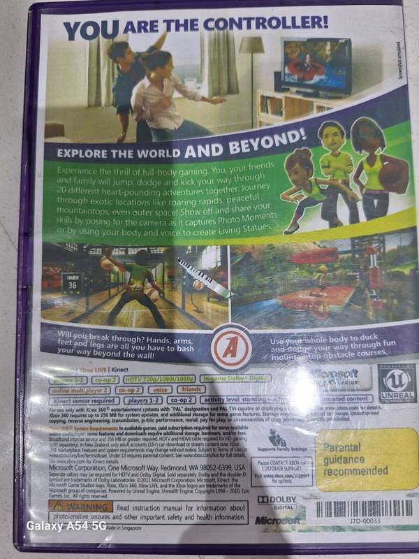 Kinect Sensor with Kinect Adventures Game (XBOX 360) / XBOX 360 KINECT WITH GAME - 14 DAYS WARRANTY!