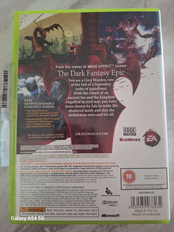 - CLEARANCE SALE! - Dragon Age : Origins (XBOX 360) - NEXT BUSINESS DAY SHIPPING!