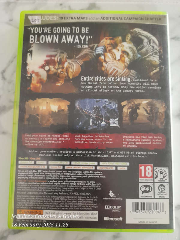 - CLEARANCE SALE! - Gears of War 2 - Classics (XBOX 360) - NEXT BUSINESS DAY SHIPPING!