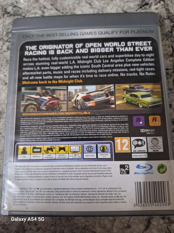 Midnight Club Los Angeles Complete Edition - Platinum (PS3) - NEXT BUSINESS DAY SHIPPING!