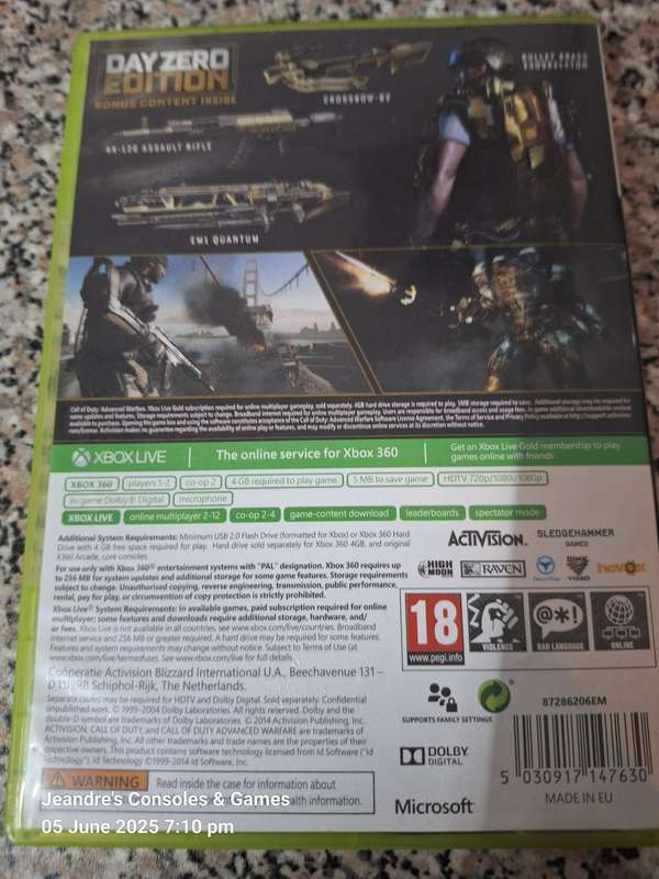 Call of Duty Advanced Warfare- Day Zero Edition (XBOX 360)