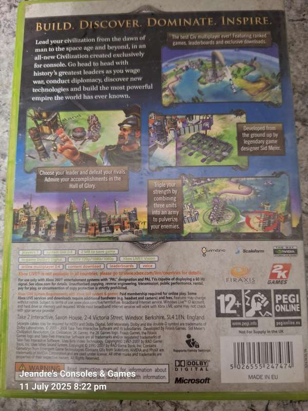 Sid Meier's Civilization Revolution (XBOX 360)