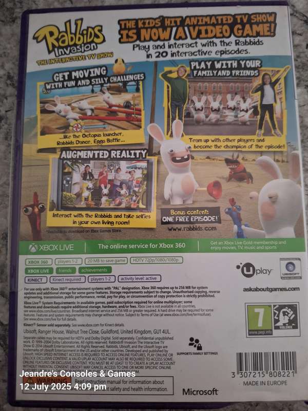 Rabbids Invasion- The Interactive TV Show (XBOX 360) (REQUIRES KINECT SENSOR)