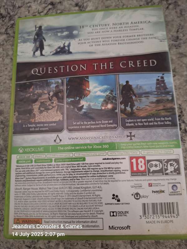 Assassin's Creed Rogue - Classics (XBOX 360)