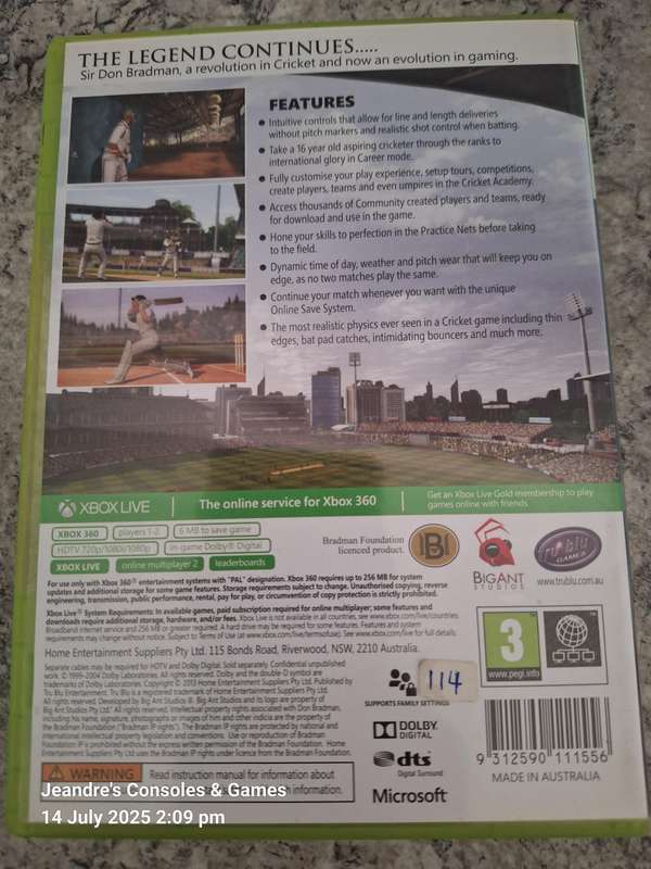 Don Bradman Cricket 14 (XBOX 360)