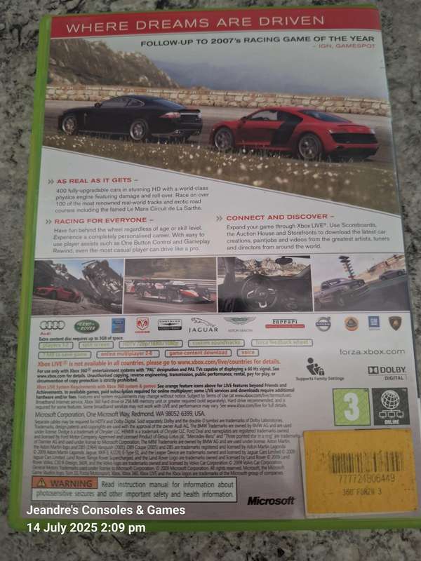 FORZA Motorsport 3 (XBOX 360)