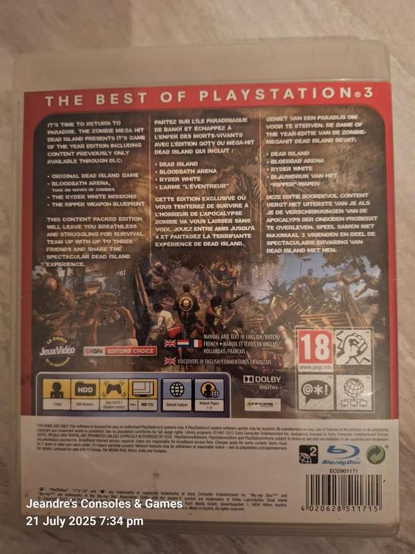 Dead Island : Game of the Year Edition - Essentials (PS3)