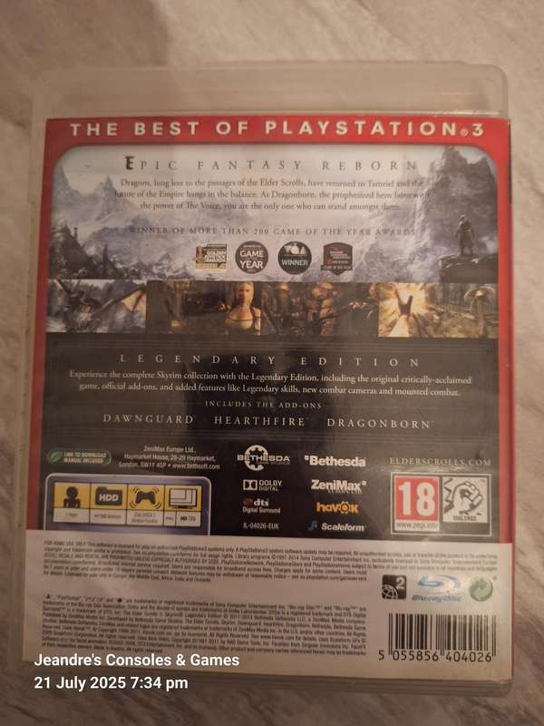 The Elder Scrolls V: Skyrim Legendary Edition - Essentials (PS3)