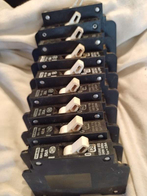 bargain bin mixed lot of electrical breakers