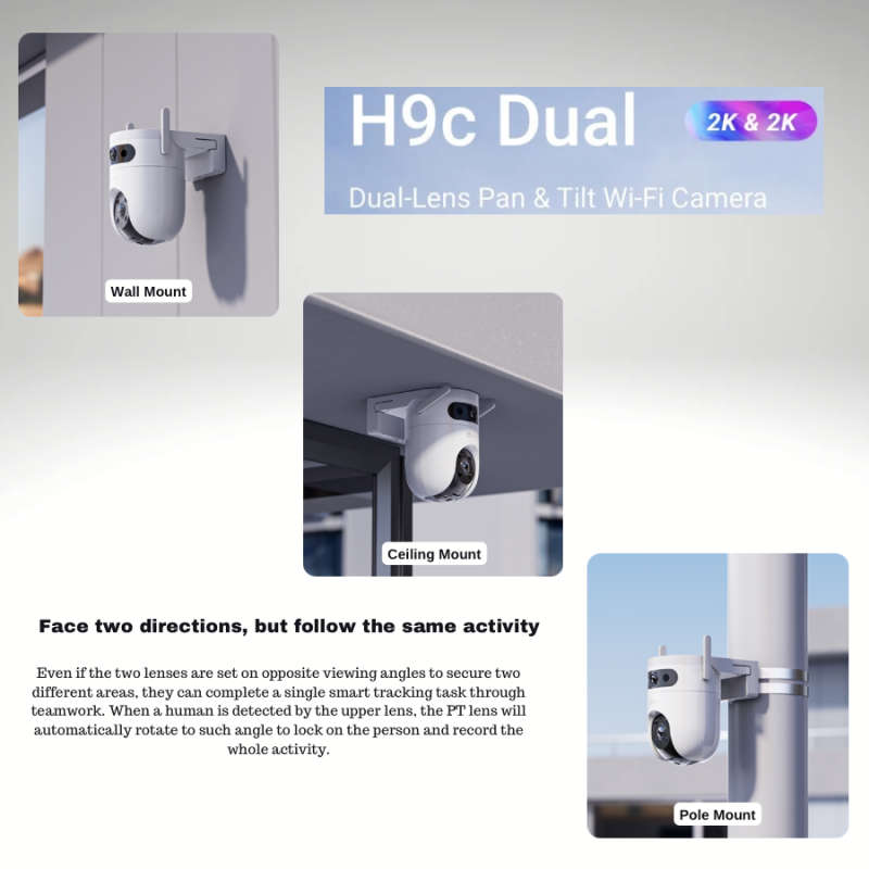 EZVIZ H9c 2K Dual-Lens Pan & Tilt Wi-Fi Camera (UNBOXED DEAL)