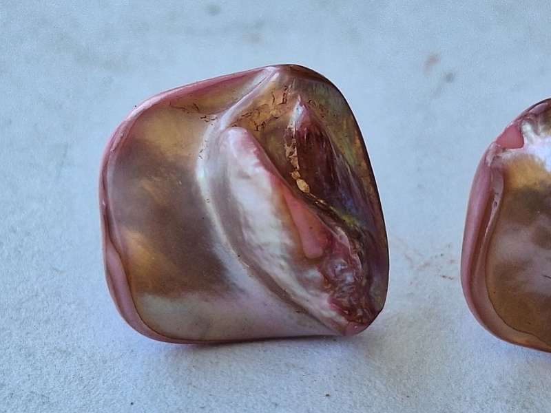 Pink semi-precious stone earrings