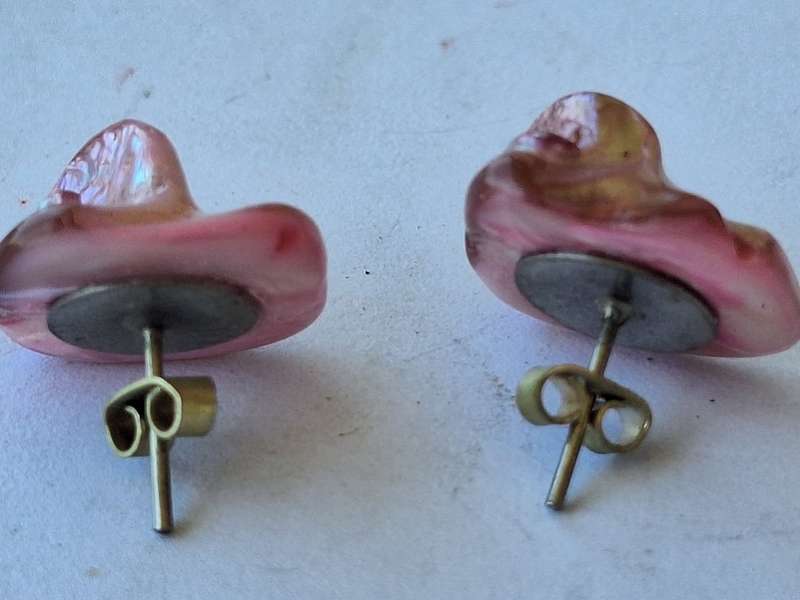 Pink semi-precious stone earrings