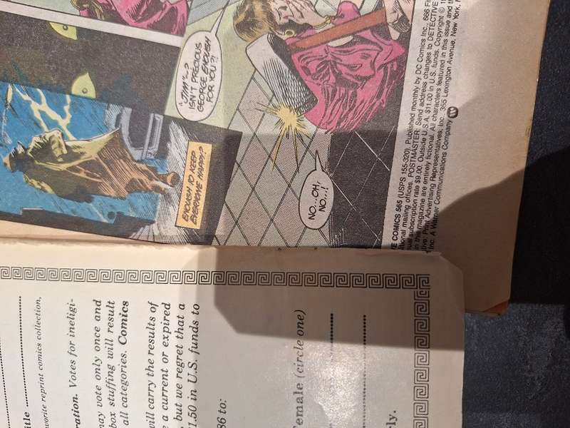 Batman comic, damaged