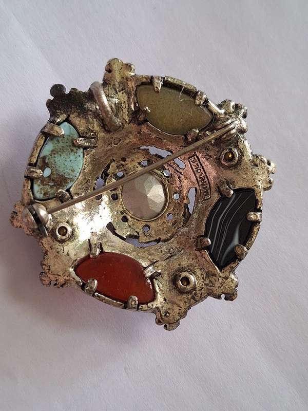 Vintage Miracle Scottish plaid brooch