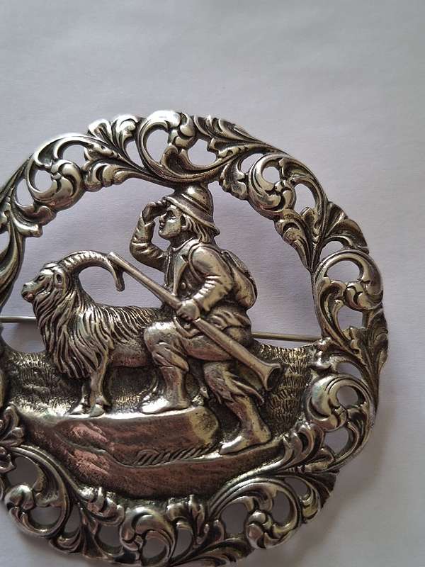 Norwegian 830 silver sheperd brooch