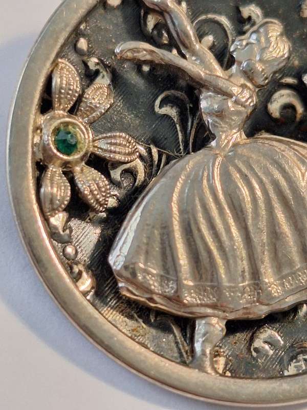 Lovely Ballerina brooch, pin missing