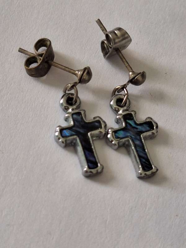 Small cross earrings