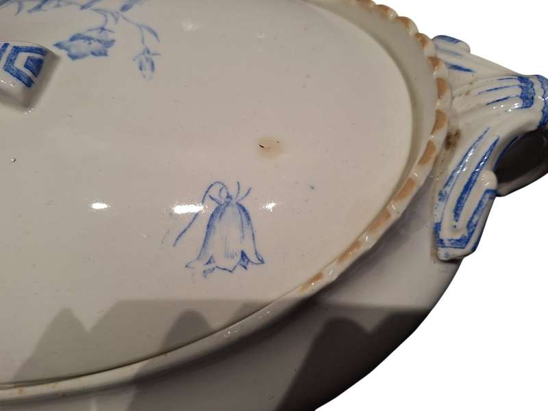 Antique, museum  quality George Jones & Sons serving dish, Fern & Bell pattern
